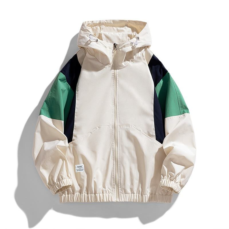 ODM Unisex Color-Block Windbreaker Jacket for Men Women Spri