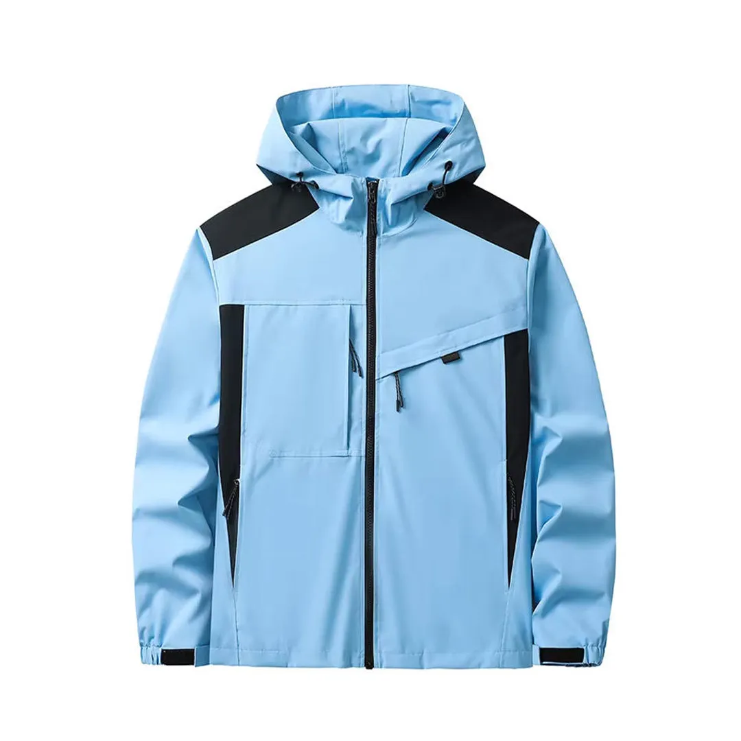 Unisex Zipper Windbreaker Jacket for Autumn Waterproof and B