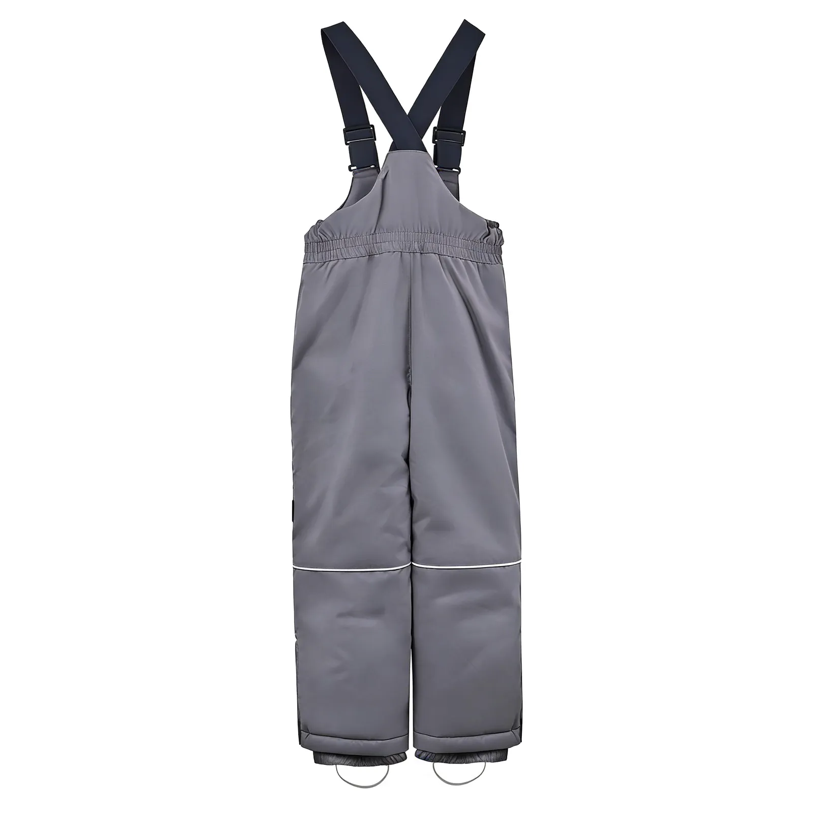 Kids Gray Waterproof Windproof Ski Bib Snow Pants