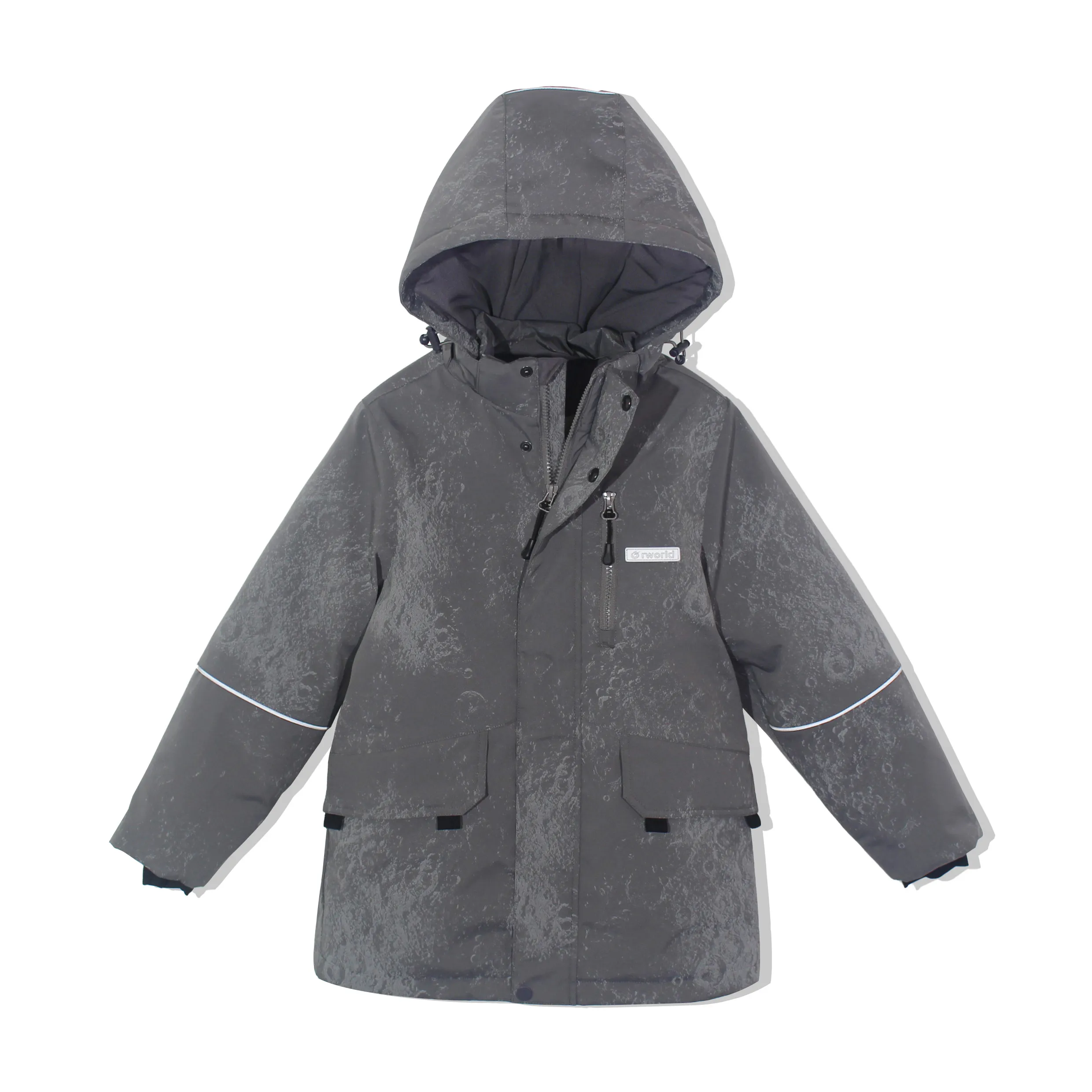 Boys Hooded Printed Padded Jacket with Reflective Strips