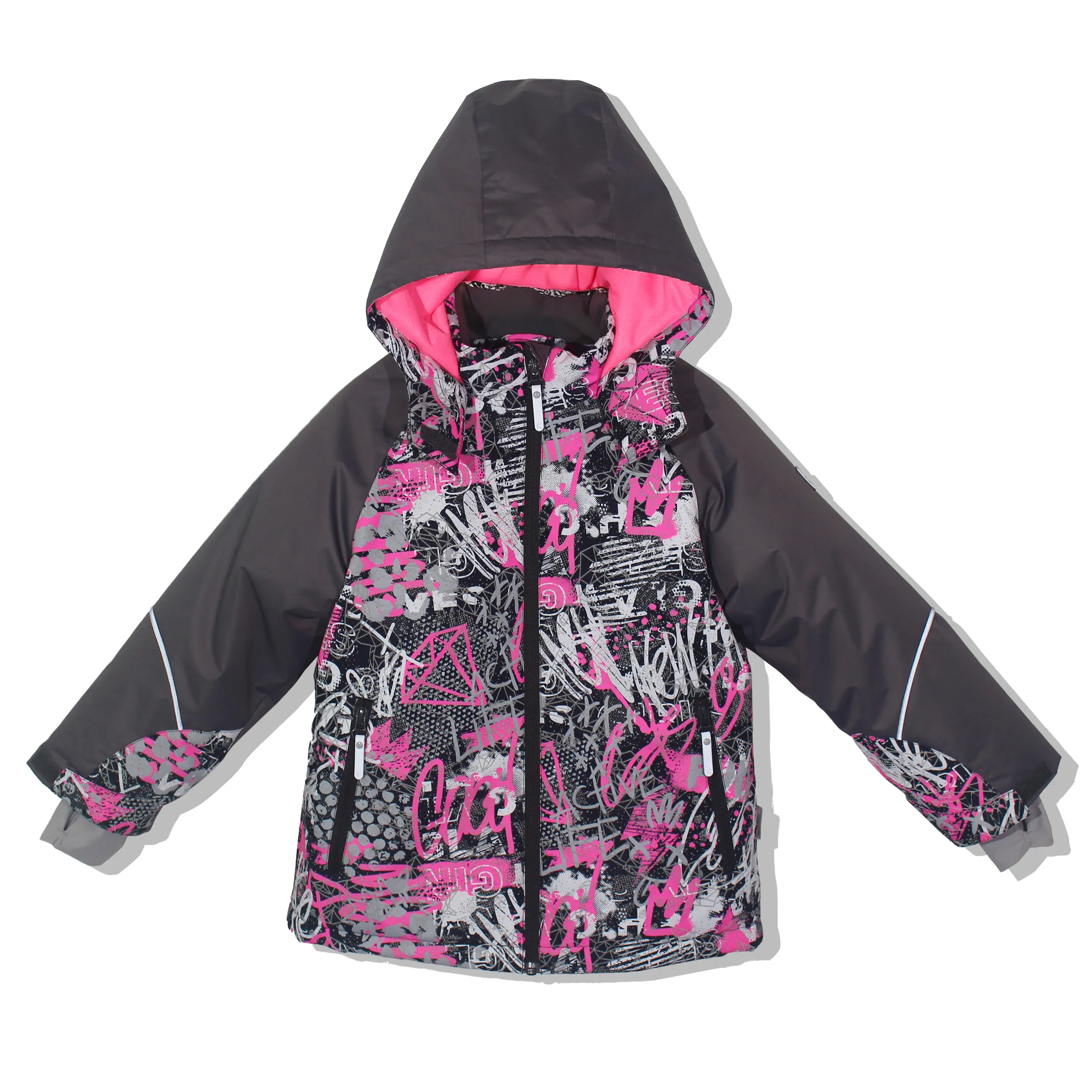 Kids Graffiti Print Ski Jacket and Bib Pants Set