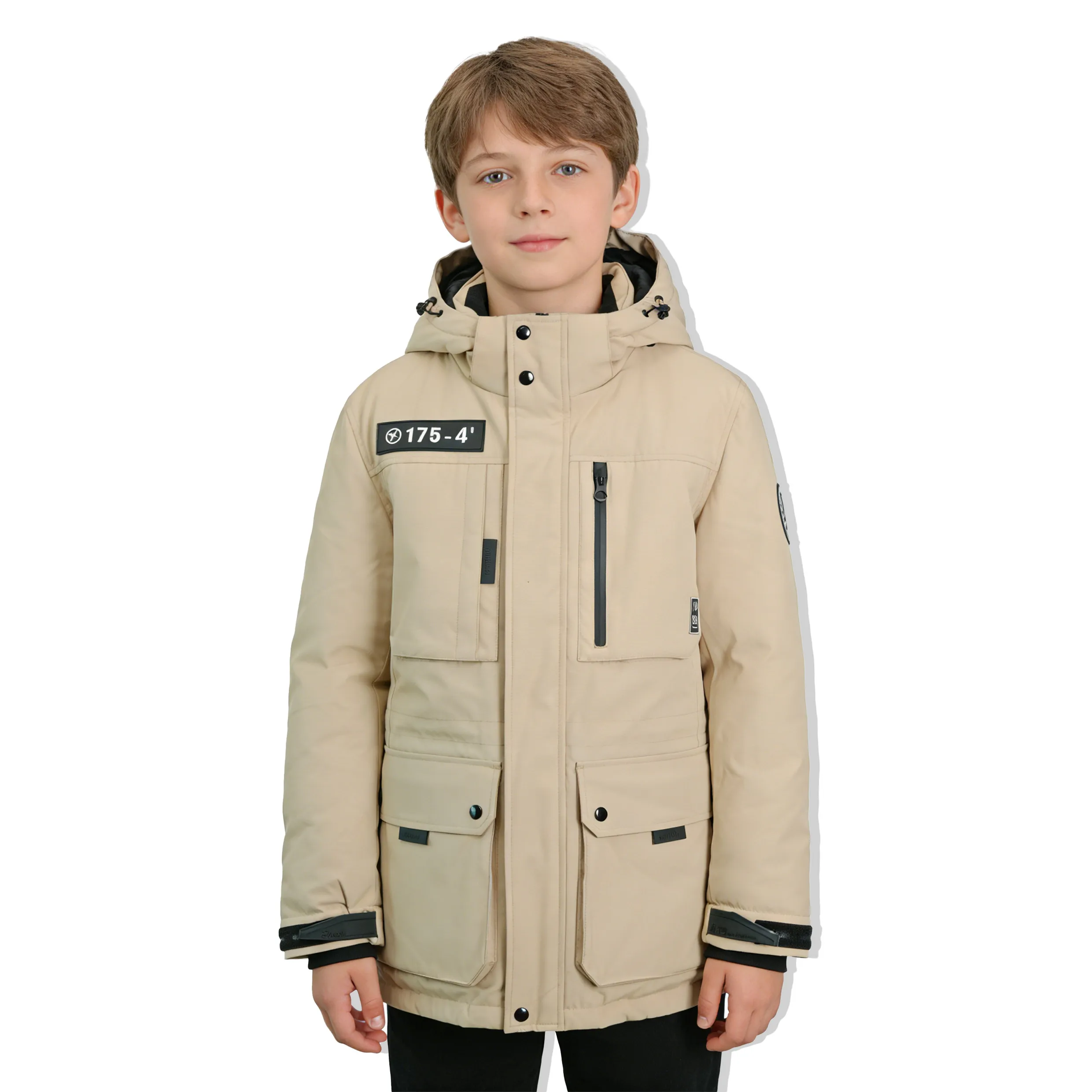 Boys Hooded Warm Winter Padded Outdoor Parka Coat