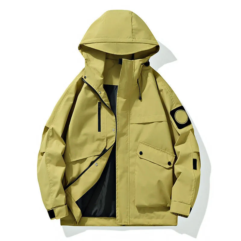 Men's American Style Color Block Hooded Jacket for Spri