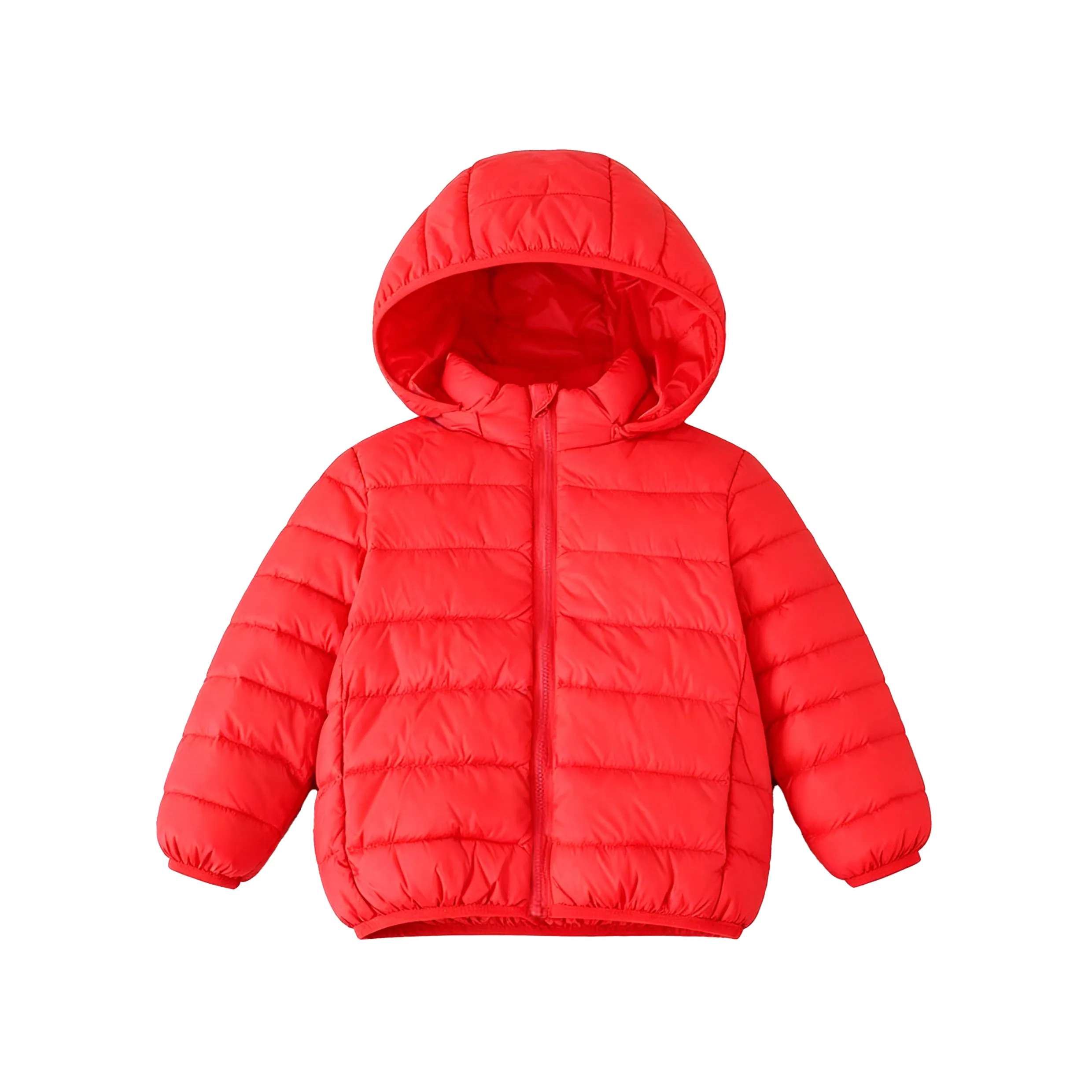 Neutral-style zippered white down jacket for girls