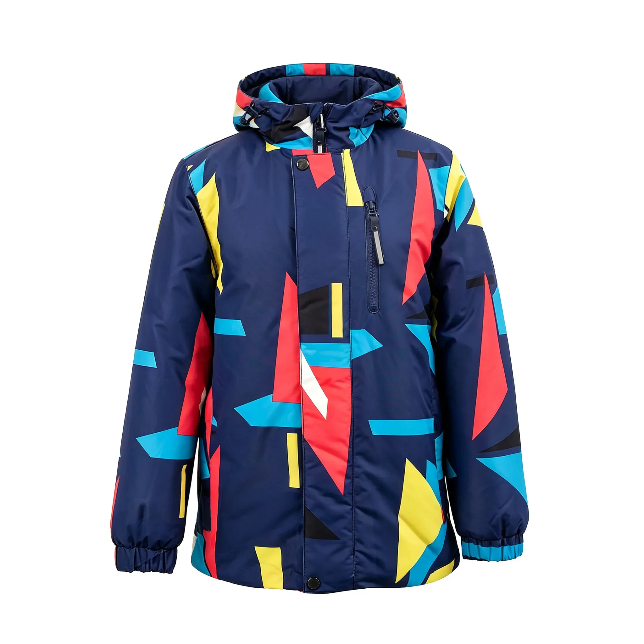 Kids Geometric Printed Waterproof Windproof Insulated Ski Ja