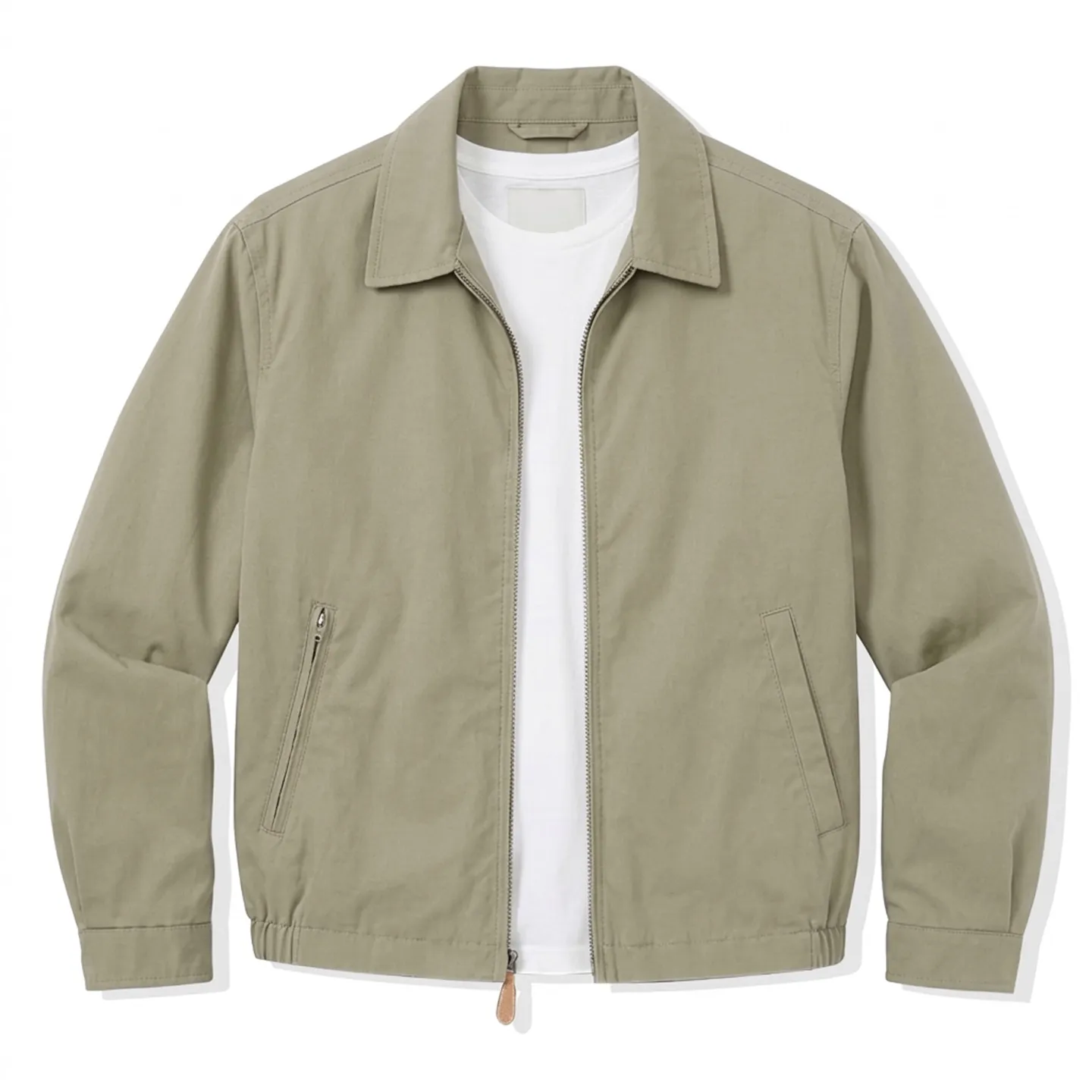 Men's Lightweight Collared Harrington Cotton Zip-Up Jac