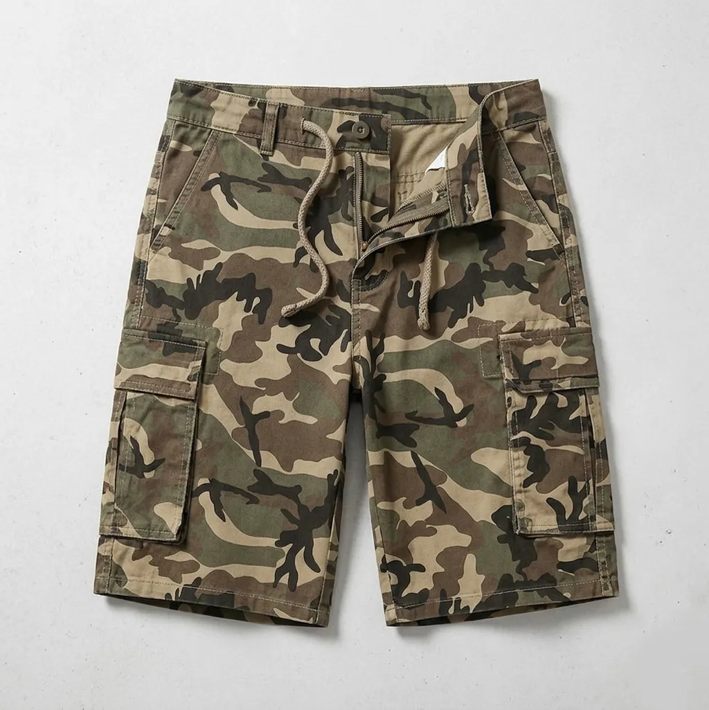 Men's Casual Vintage Sports Shorts Elastic Five-Point P