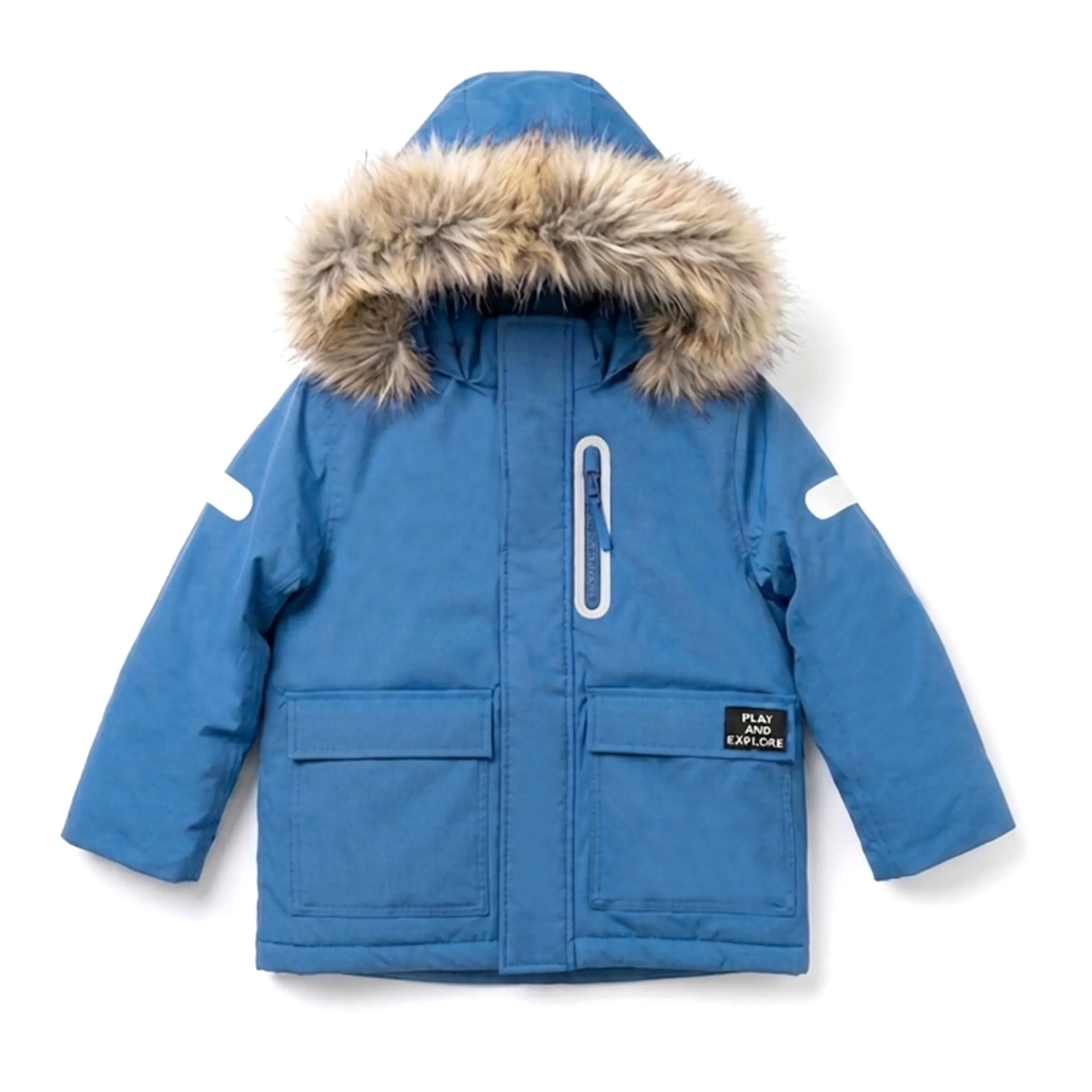 Kids Blue Faux Fur T