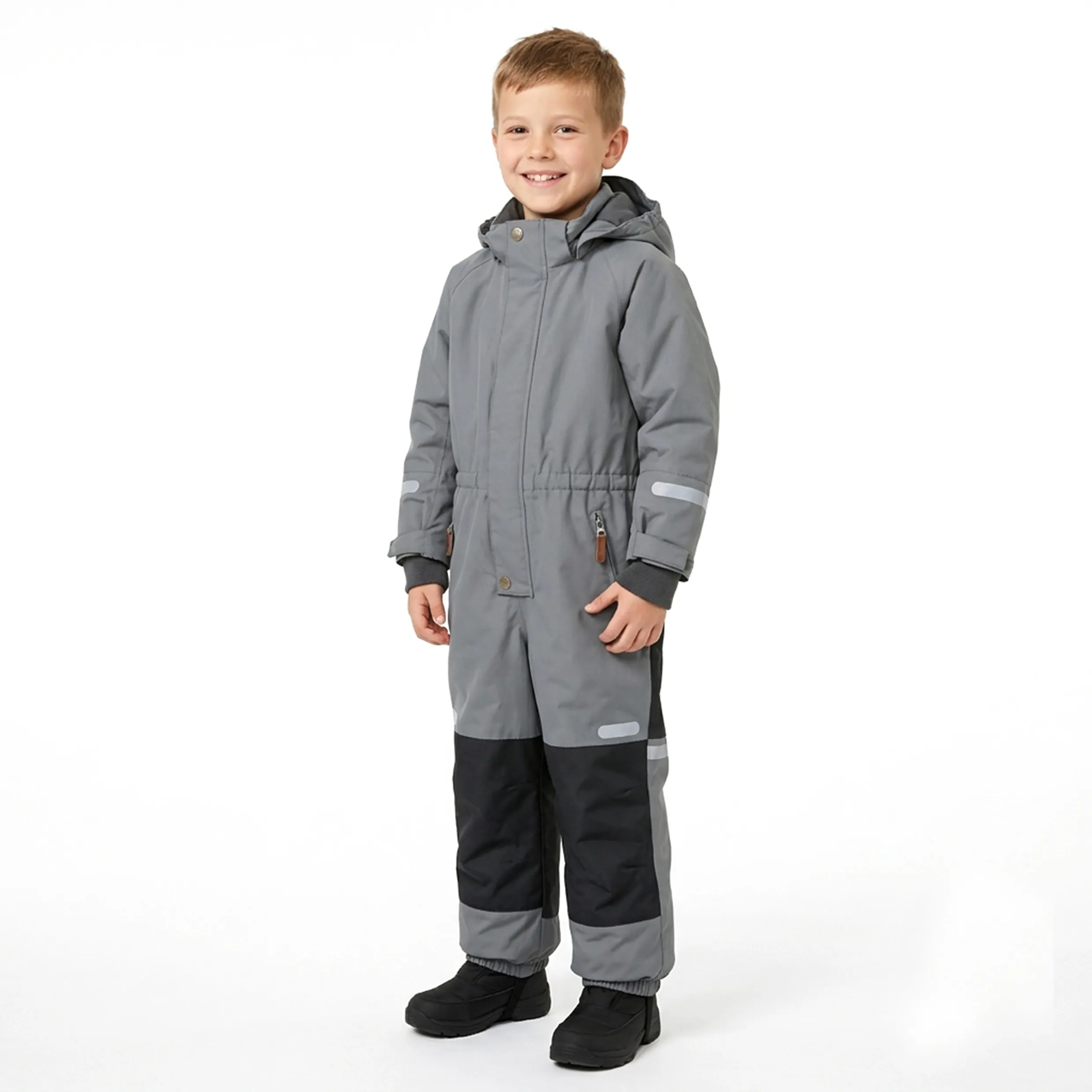 Kids' Striped One-Piece Waterproof Winter Outdoor Ski S