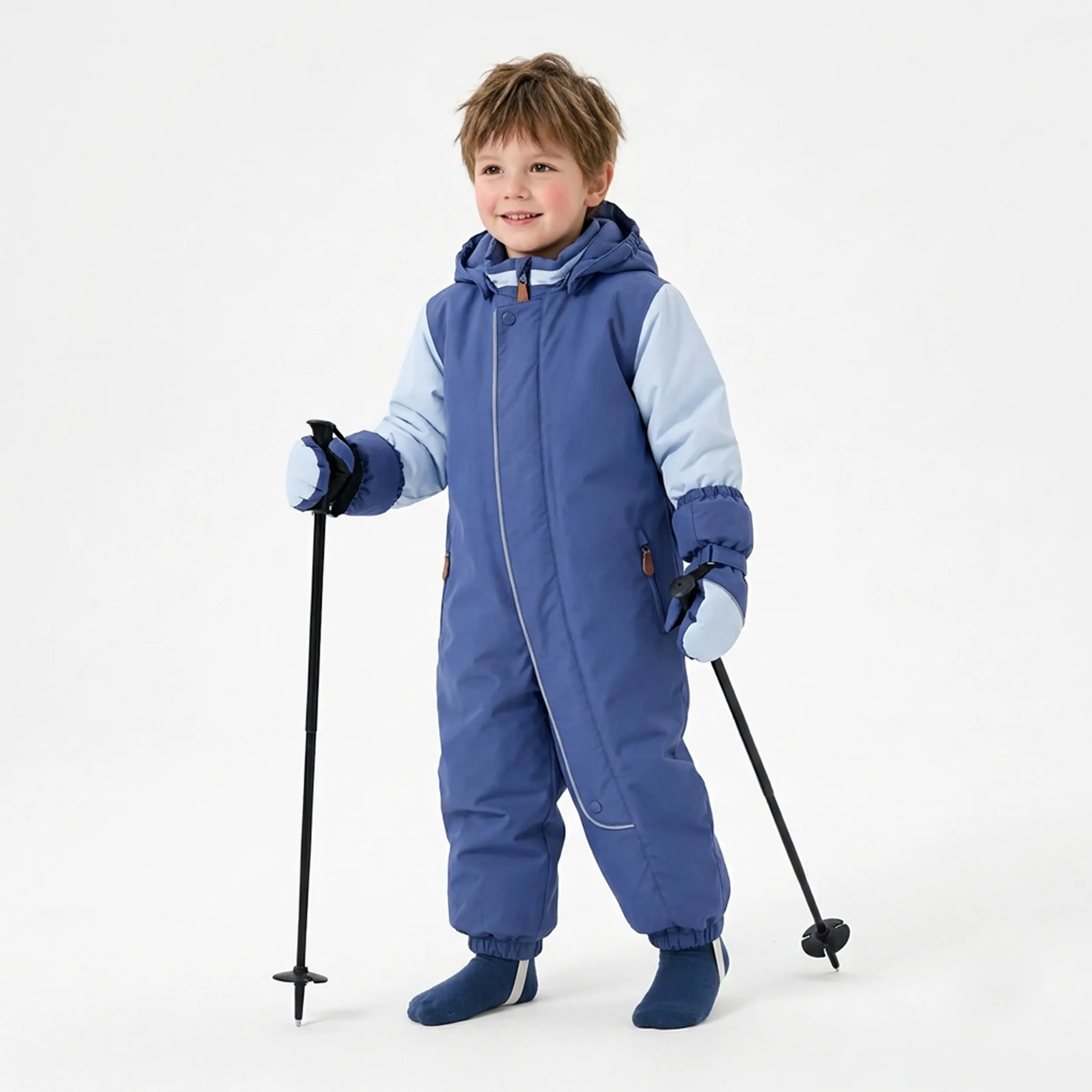 Kids Waterproof Windproof Hooded One-Piece Winter Outdoor Sn