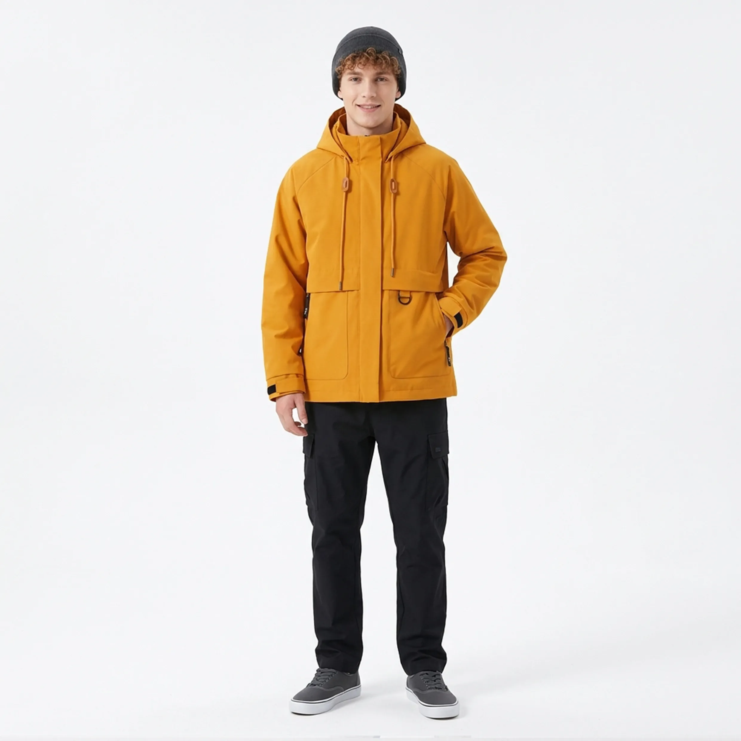 Custom Logo Winter Stand Collar Bomber Jacket Men Zipper Cas