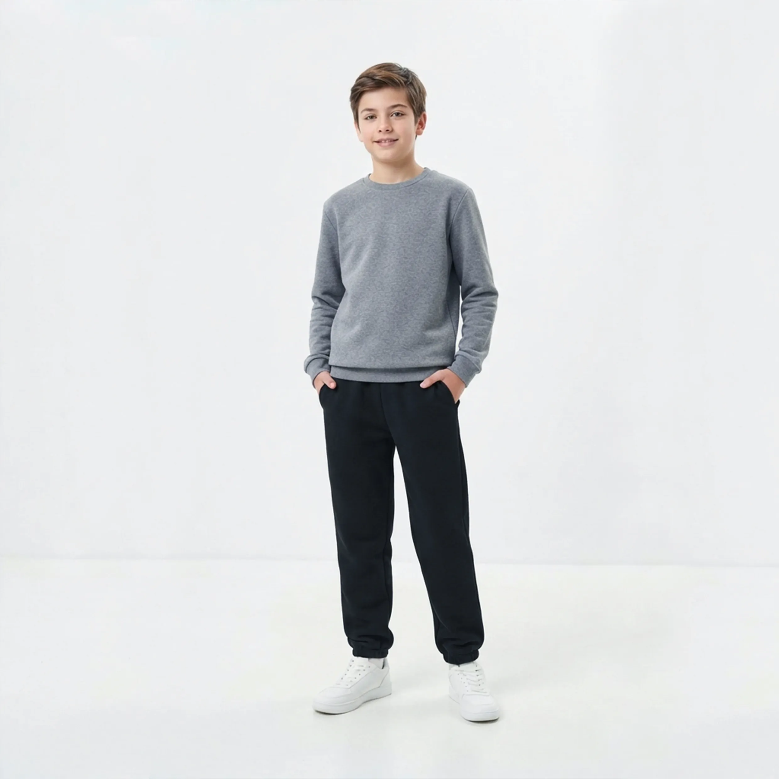 Boys Winter Warm Fleece Lined Casual Jogger Sweatpants